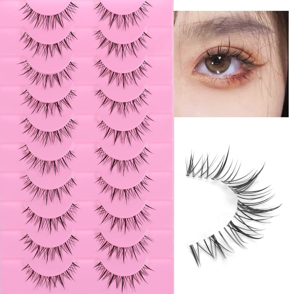outopen Manga Lashes – Natural Look False Eyelashes, Clear Band, Anime Cosplay Lashes
