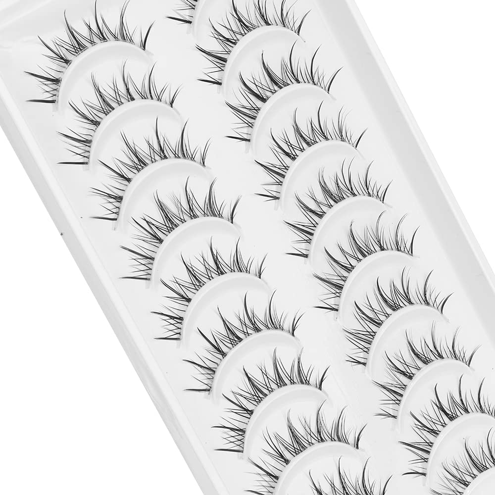 Outopen Manga Lashes with Clear Band – 9-13mm Asian Style False Eyelashes