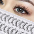 outopen Manga Lashes – Natural Look Anime Style with Clear Band, 10 Pairs Pack
