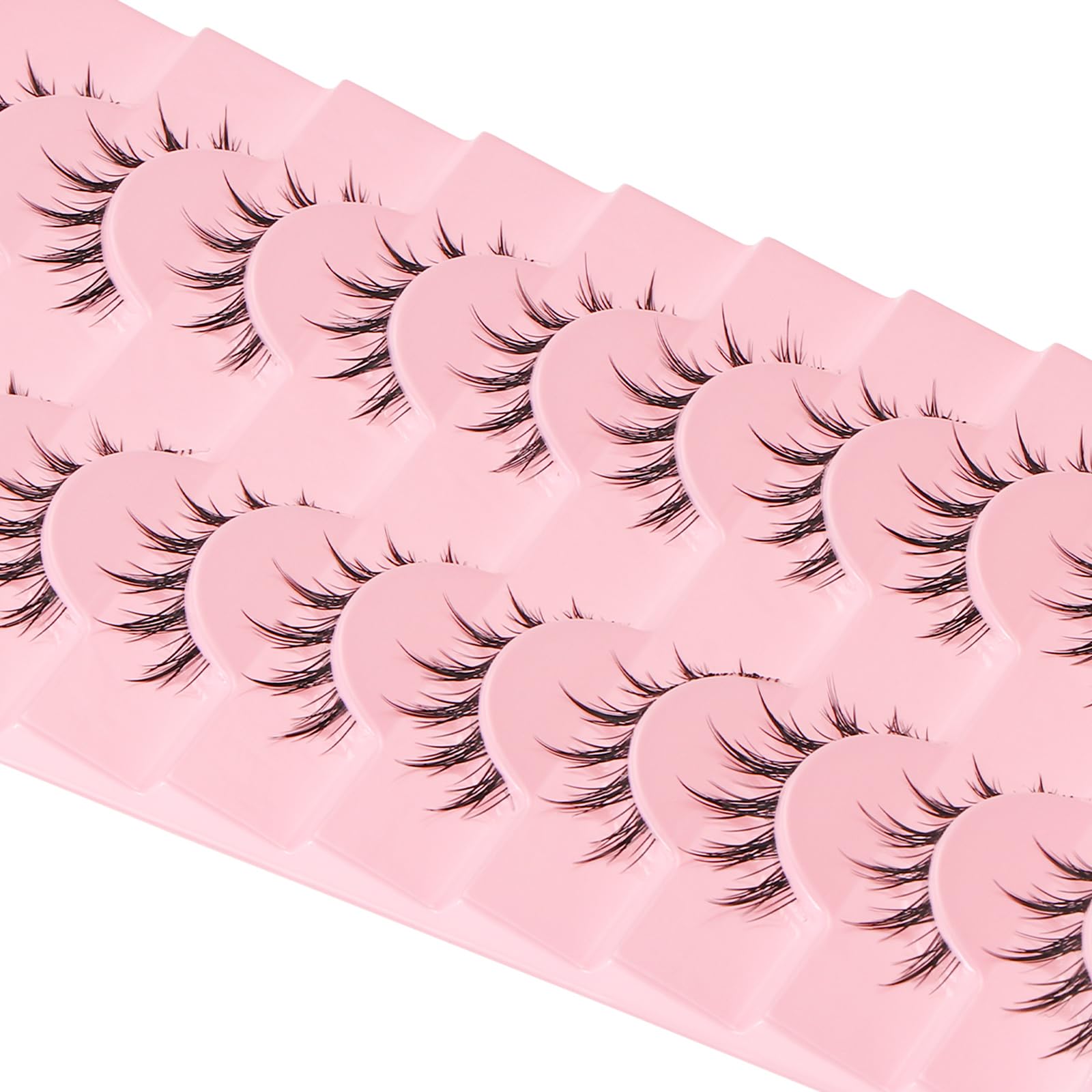 outopen Manga Lashes – 10 Pairs Natural Look Wispy Spiky Anime Lashes for Cosplay