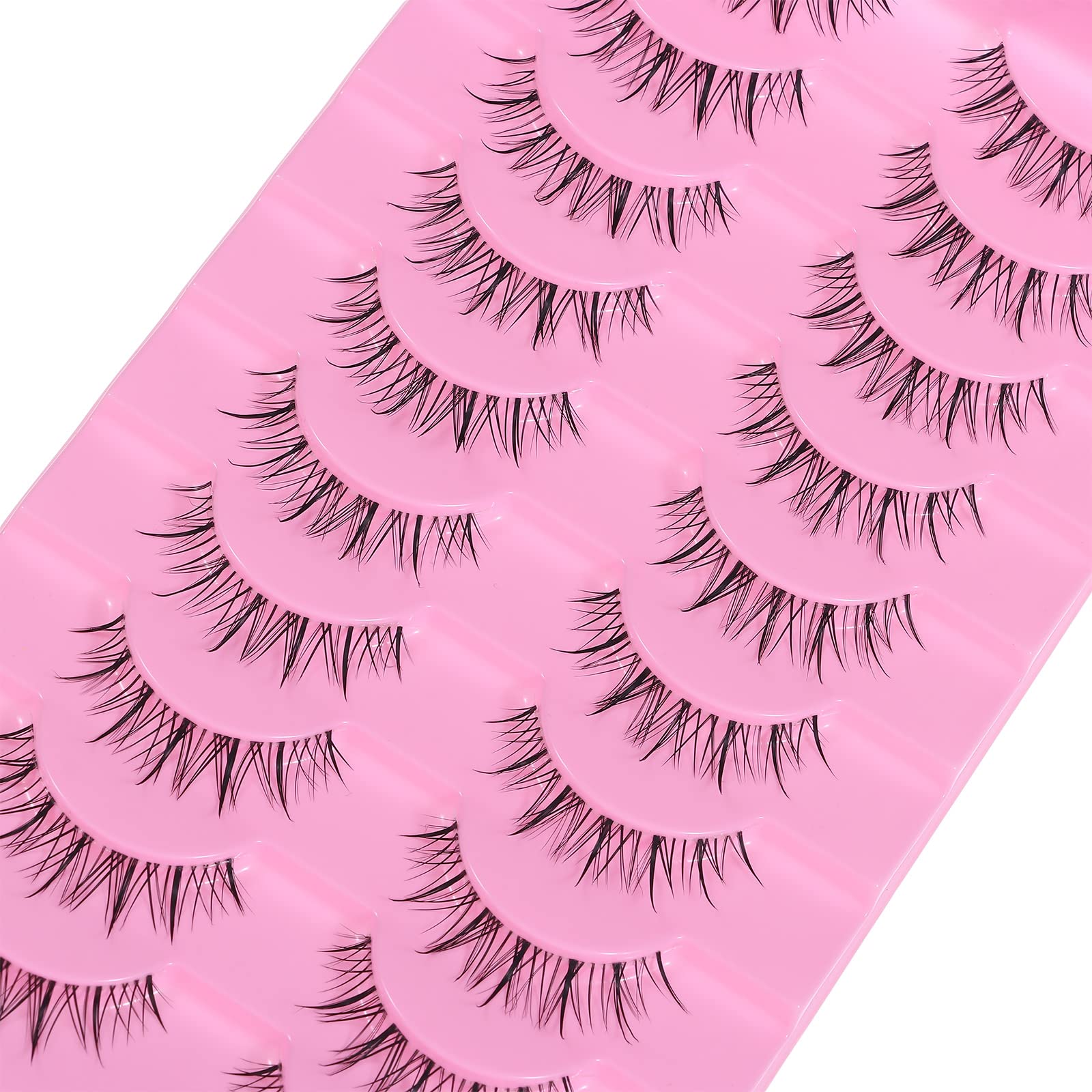 outopen Manga Lashes – Natural Look False Eyelashes, Clear Band, Anime Cosplay Lashes