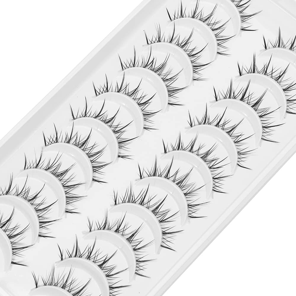 Outopen Manga Lashes with Clear Band – 9-13mm Asian Style False Eyelashes
