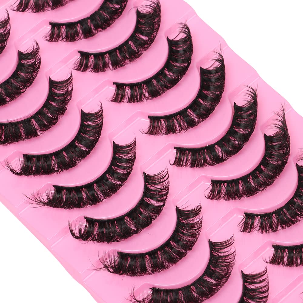 outopen Russian D Curl Lashes – 10 Pairs, 15-18mm, Reusable Faux Mink