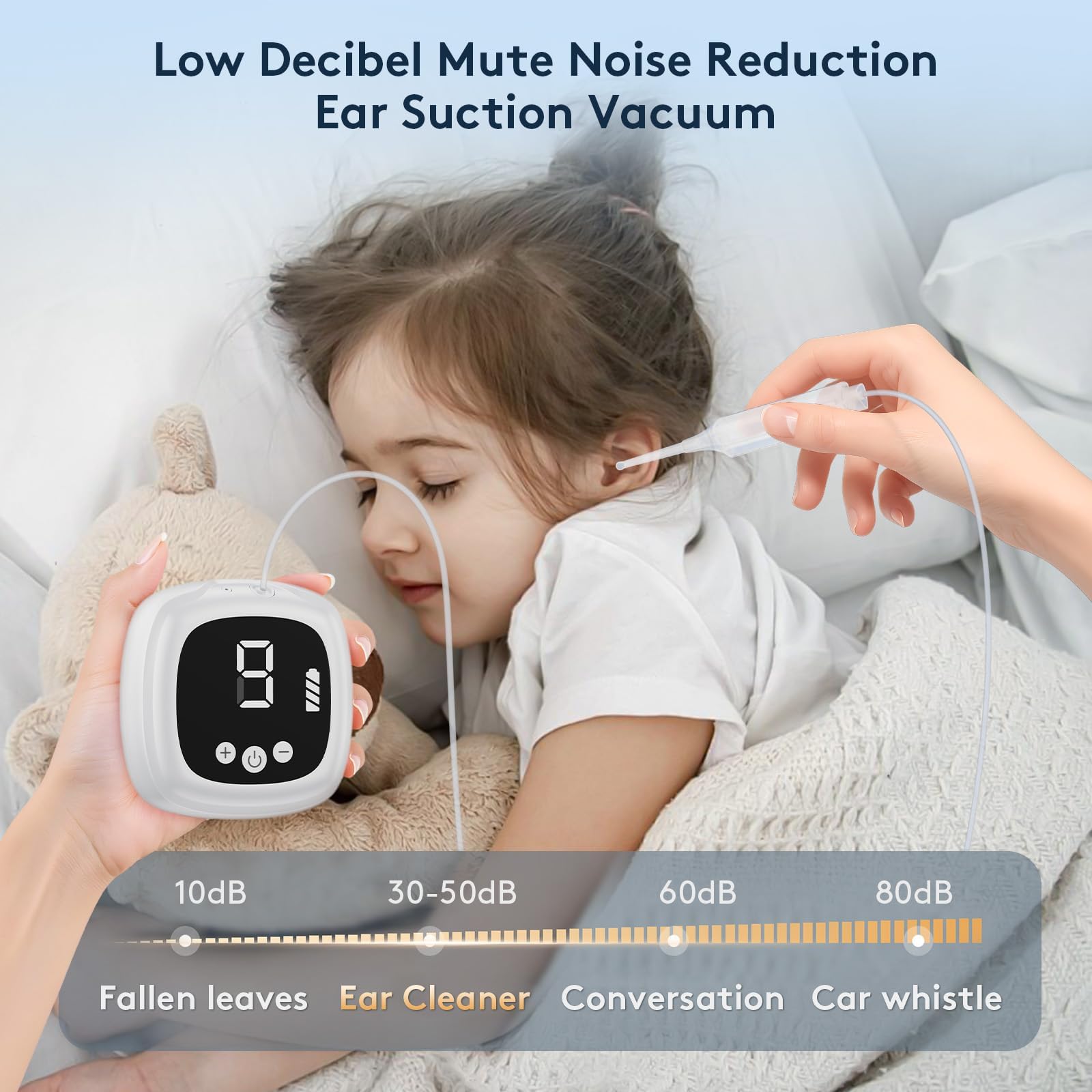 Outstart Ear Wax Vacuum Removal Kit — 9-Level Suction, Reusable Ear Cleaner (White)