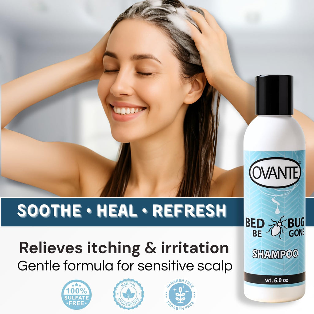 OVANTE BedBug Be Gone Scalp & Hair Treatment Shampoo – Soothes Itch, Redness & Irritation (6 oz)