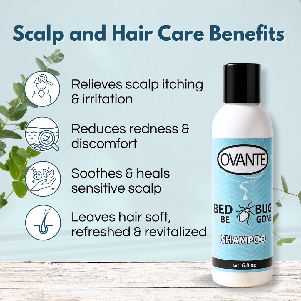 OVANTE BedBug Be Gone Scalp & Hair Treatment Shampoo – Soothes Itch, Redness & Irritation (6 oz)