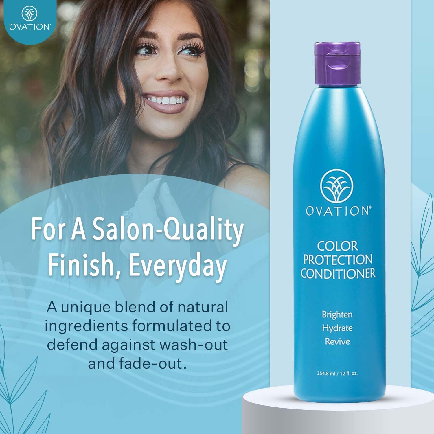Ovation Hair Color Protection Conditioner - Hydrating Color-Safe Conditioner with Quinoa, Aloe Vera & Argan Oil - 12 oz