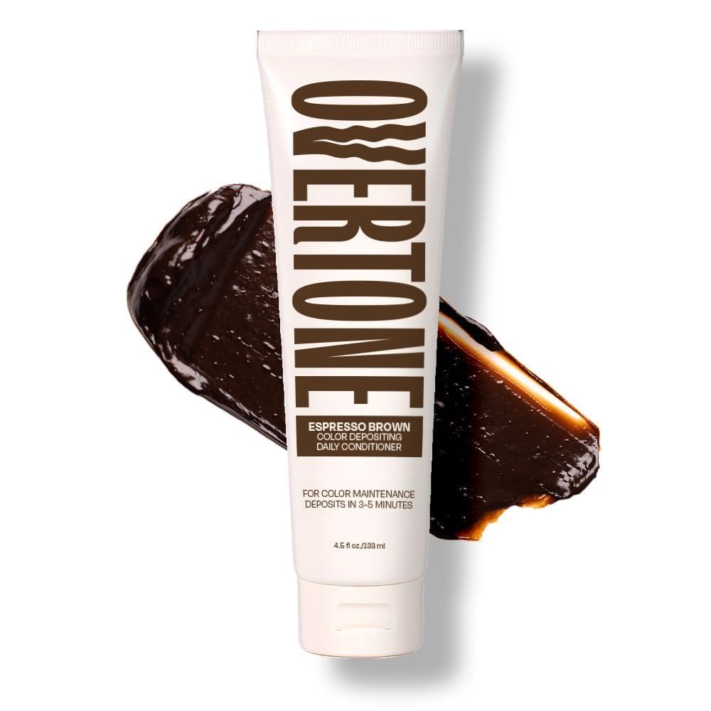 Overtone Daily Color Depositing Conditioner – Espresso Brown, 4.5oz | Vegan & Cruelty-Free