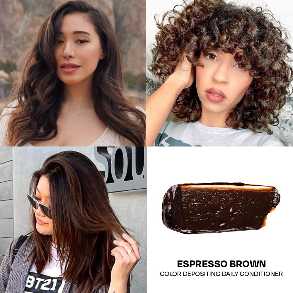 Overtone Daily Color Depositing Conditioner – Espresso Brown, 4.5oz | Vegan & Cruelty-Free