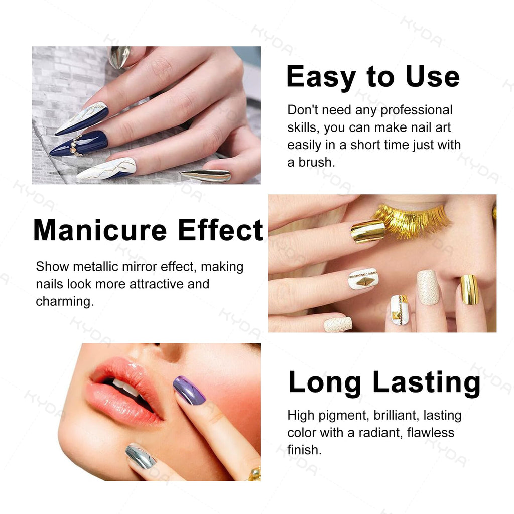 Ownest 12-Color Mirror Nail Polish Set | Long-Lasting Glossy Mirror Finish
