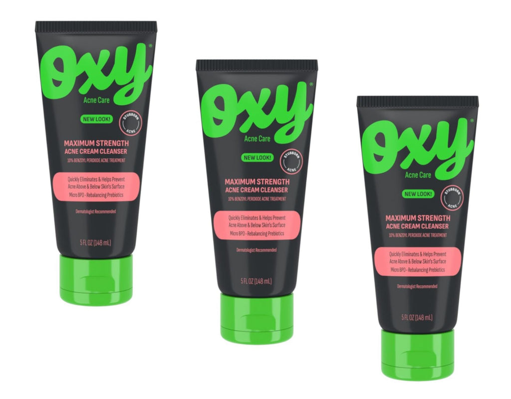 Oxy Acne Cleanser Maximum Strength — 5 oz (Pack of 3) | Oil-Free, Dermatologist Tested