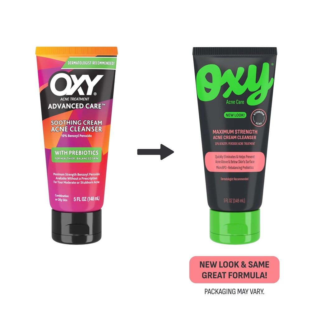 Oxy Acne Cleanser Maximum Strength — 5 oz (Pack of 3) | Oil-Free, Dermatologist Tested