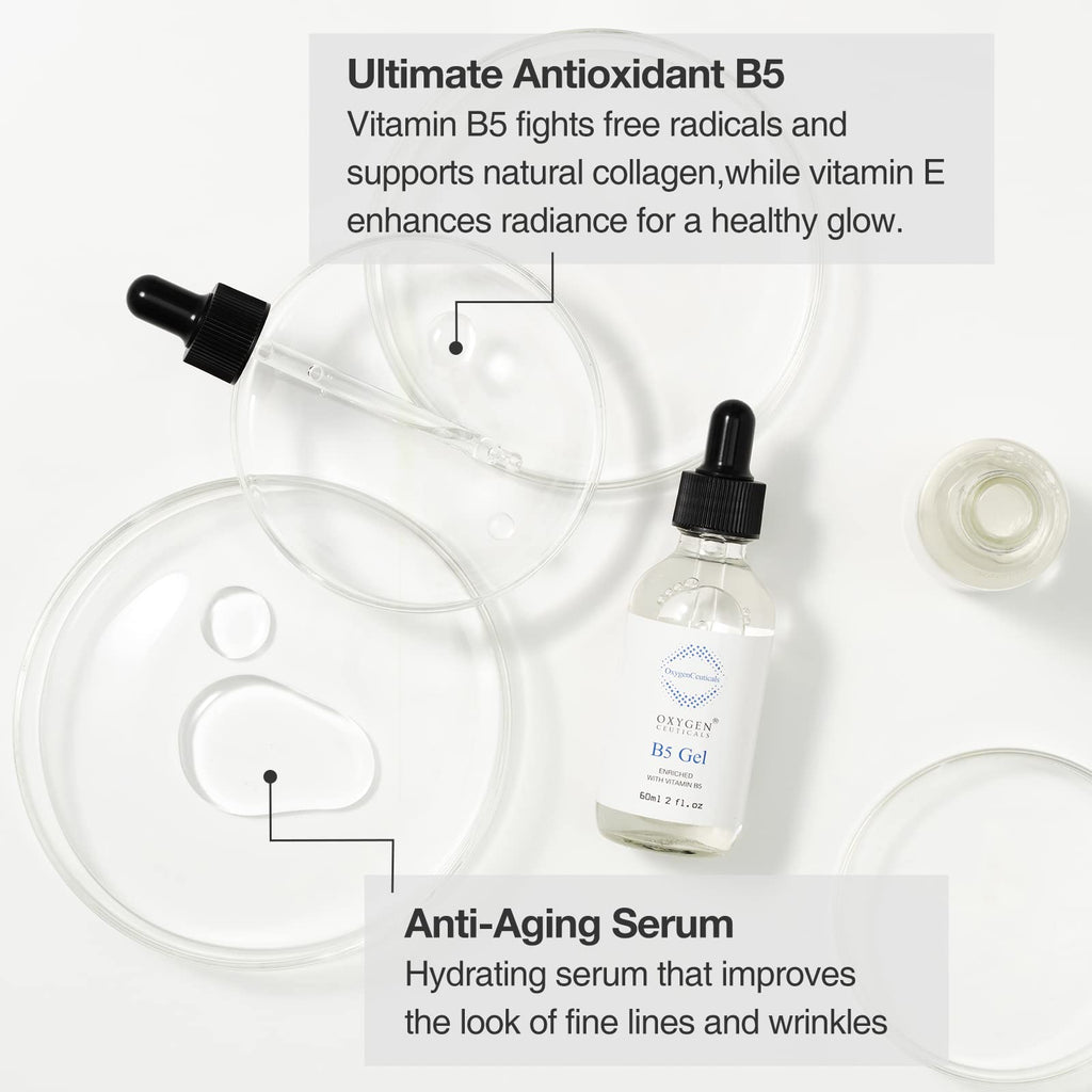 OxygenCeuticals B5 Gel – Hydration Serum with Panthenol, Hyaluronic Acid & Adenosine | 30ml