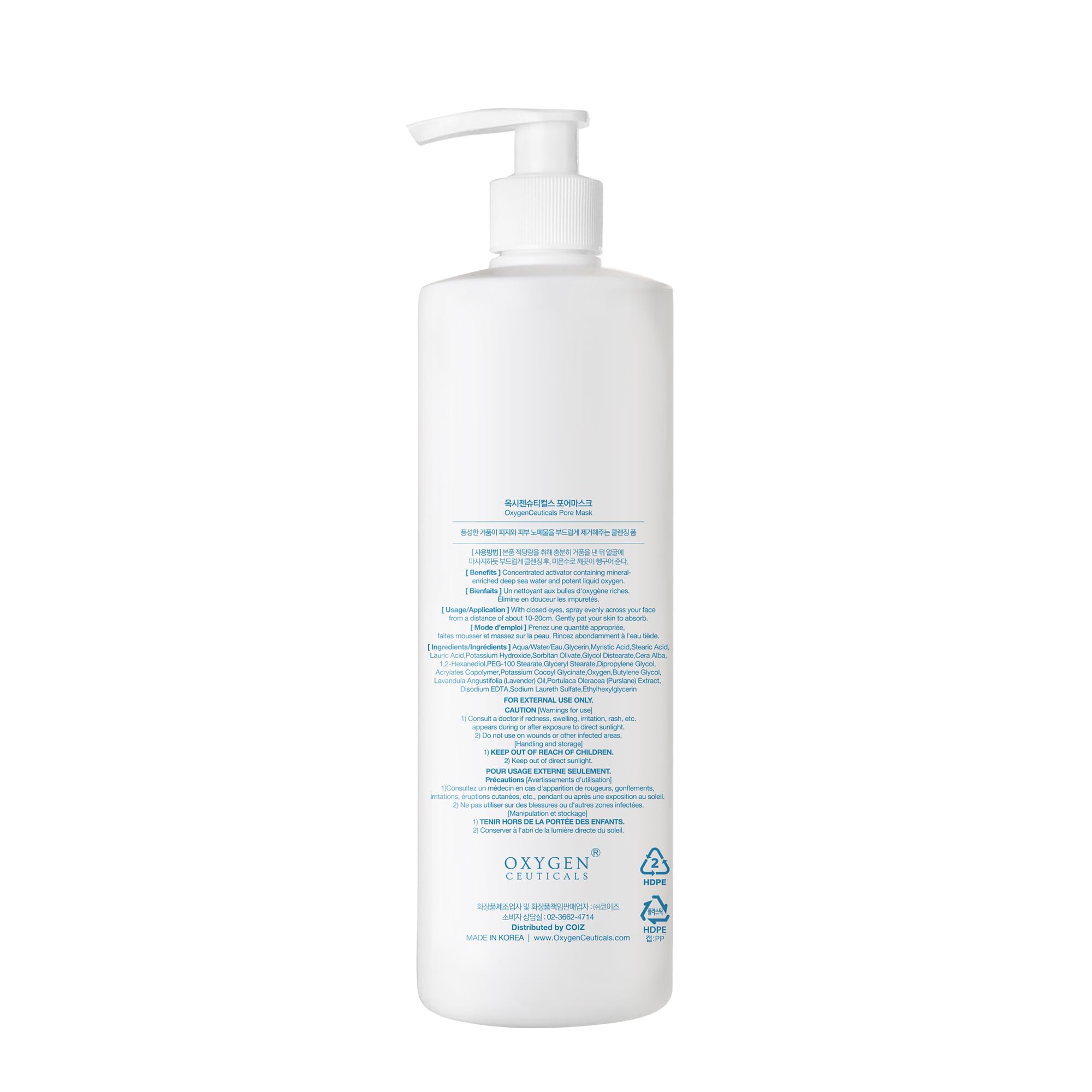 OxygenCeuticals Pore Mask – Deep Cleansing Foaming Cleanser with Stearic Acid, Lavender Oil & Portulaca