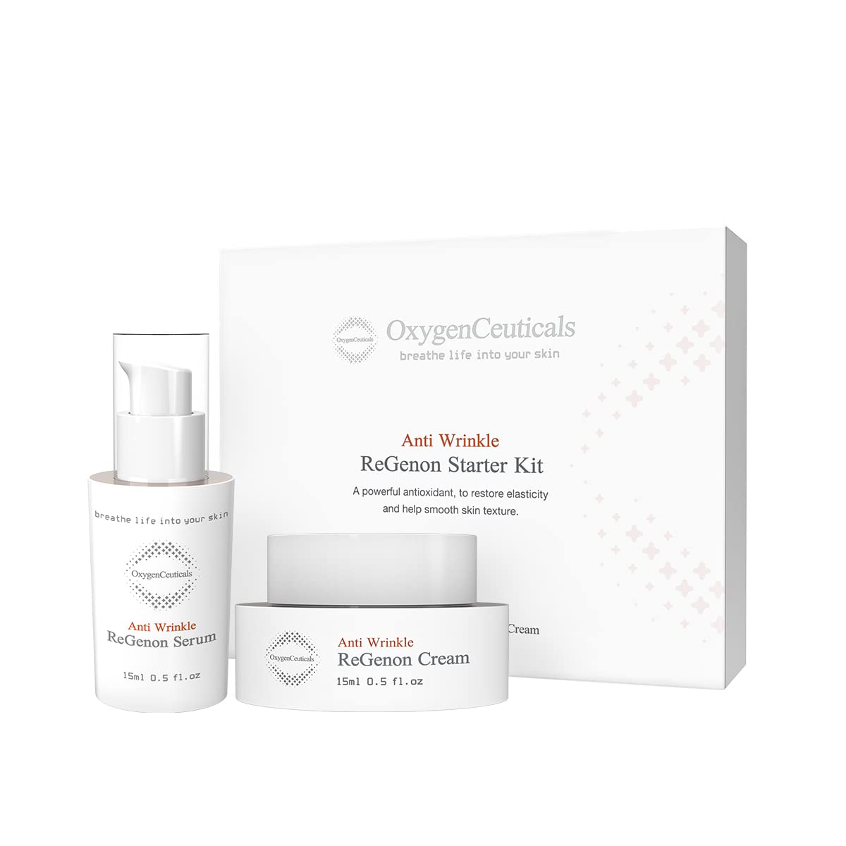 OxygenCeuticals ReGenon Starter Kit – 2-Step Antioxidant Serum & Cream (20,000ppm Idebenone)