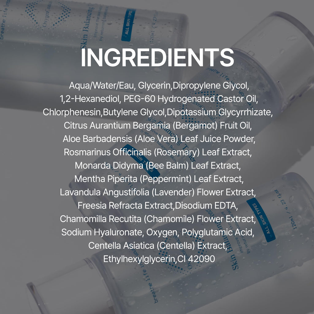 OxygenCeuticals Skin Balancing Toner – Hydrating & pH-Balancing with Centella, Lavender & Freesia (120 ml)
