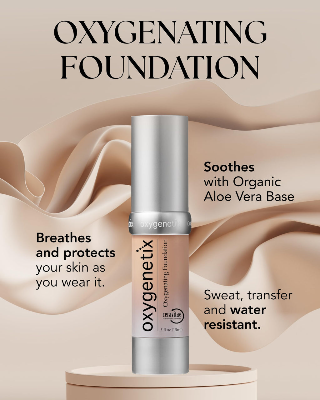 Oxygenetix Oxygenating Foundation – Taupe | Breathable, Buildable Coverage for Sensitive & Post-Treatment Skin