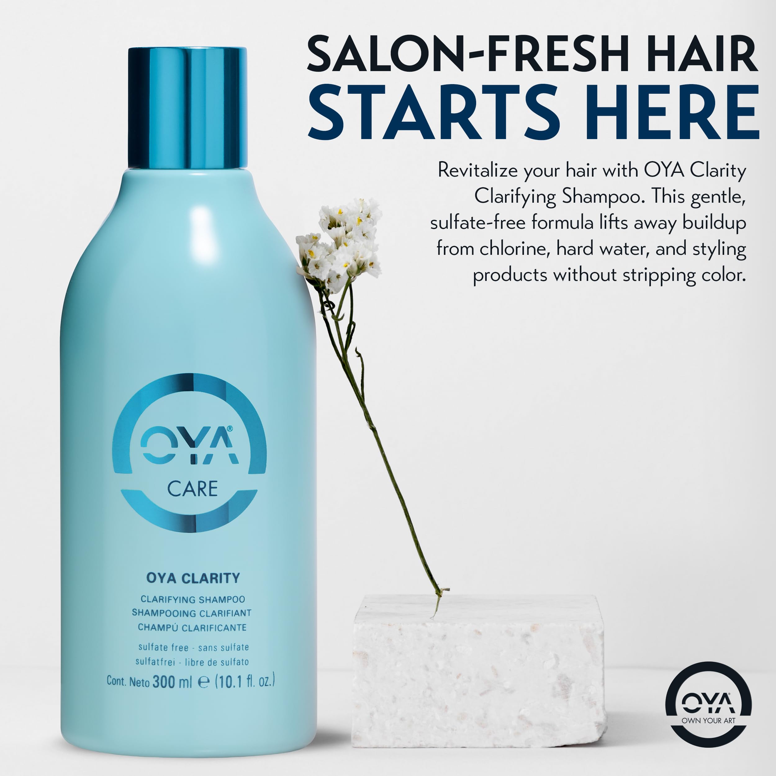 OYA CLARITY Clarifying Shampoo | Sulfate-Free Deep Cleanser for Oily Hair & Scalp | Curly & Color-Treated Friendly | 300ml