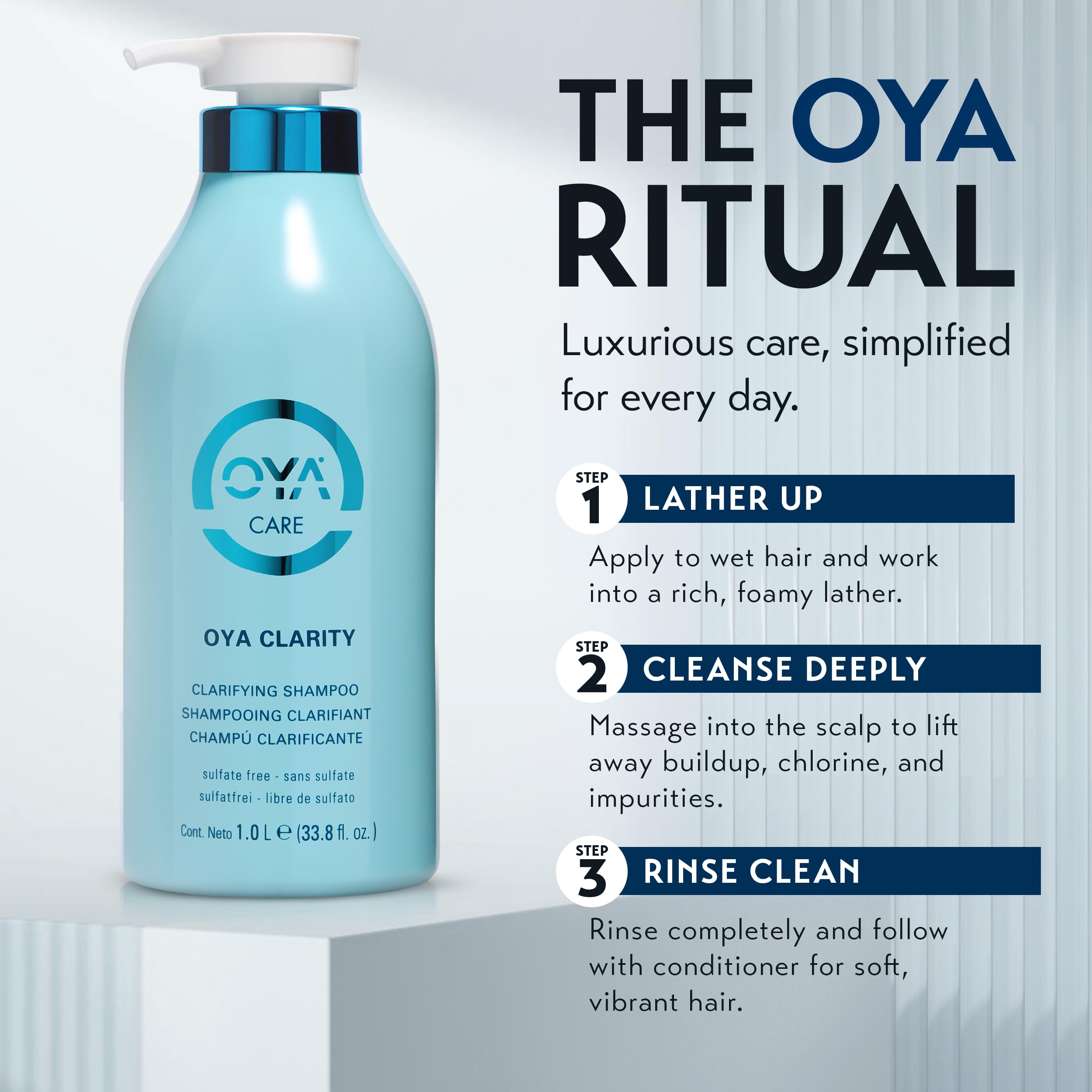 OYA CLARITY Clarifying Shampoo - 1000 ml | Deep Clean, Sulfate-Free & Color-Safe