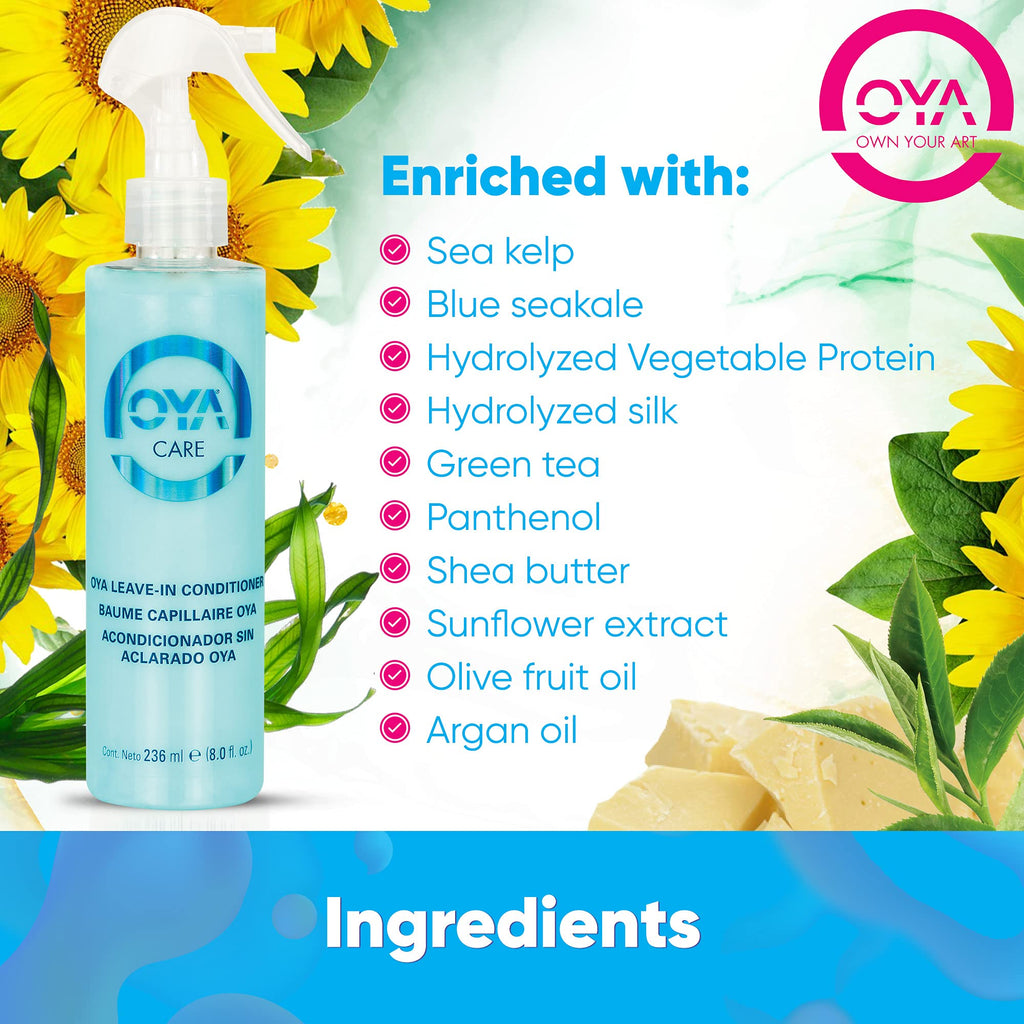 OYA Leave-In Hair Conditioner 236 ml – Detangle, De-Frizz & Hydrate (Color-Treated & Curly Hair)