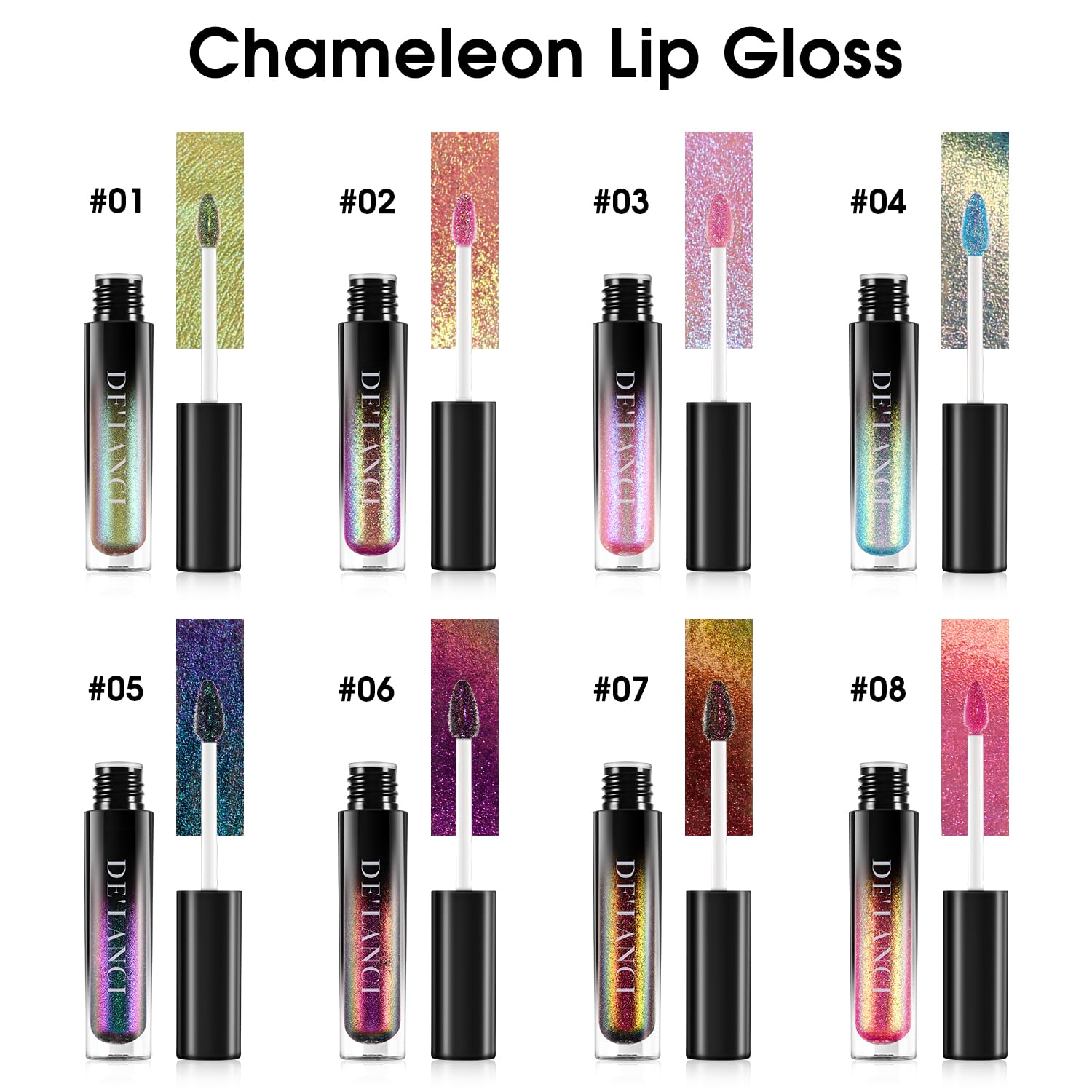 oygcee Chameleon Lipstick Pink Green Shimmer – Hydrating, Waterproof, Long-Lasting, Talc-Free (#8)