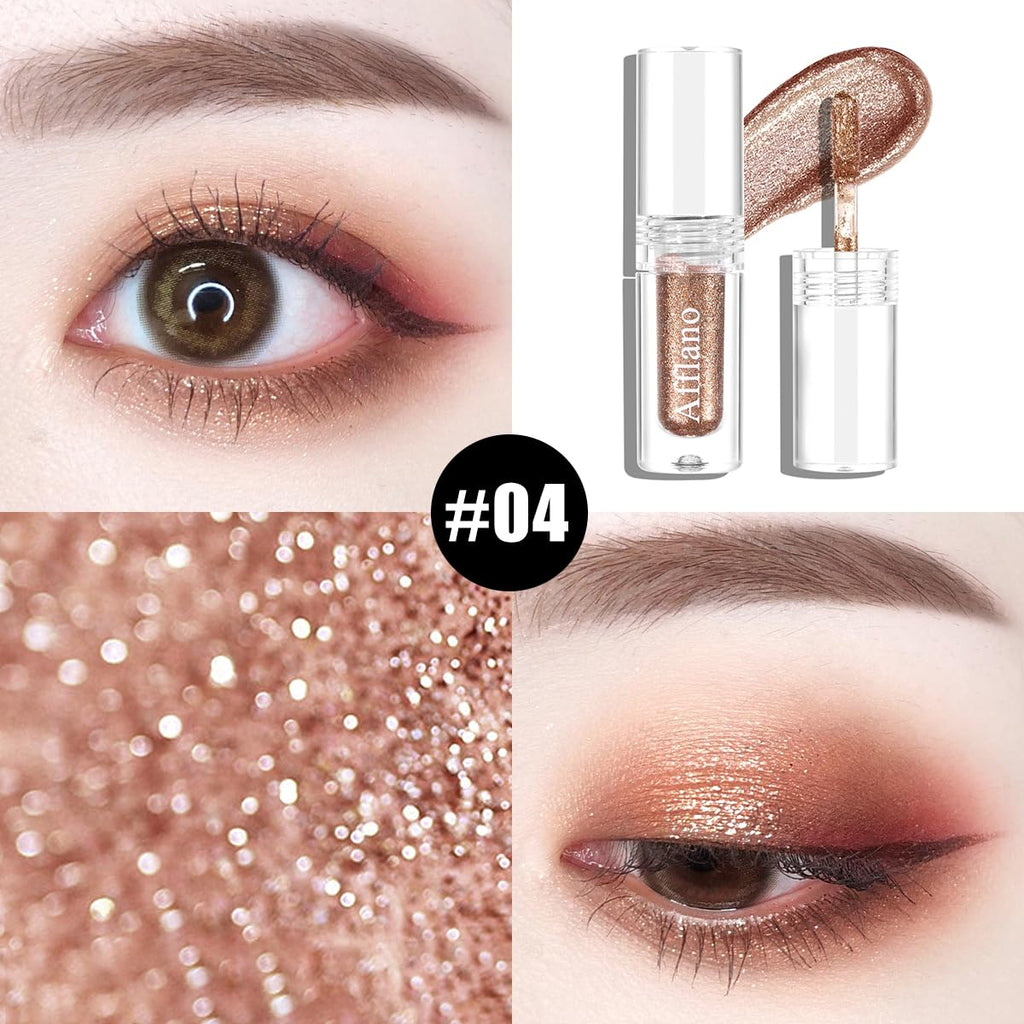 oygcee Glitter Shimmer Liquid Eyeshadow Champagne – Long-Wearing, Quick-Drying, Easy to Apply
