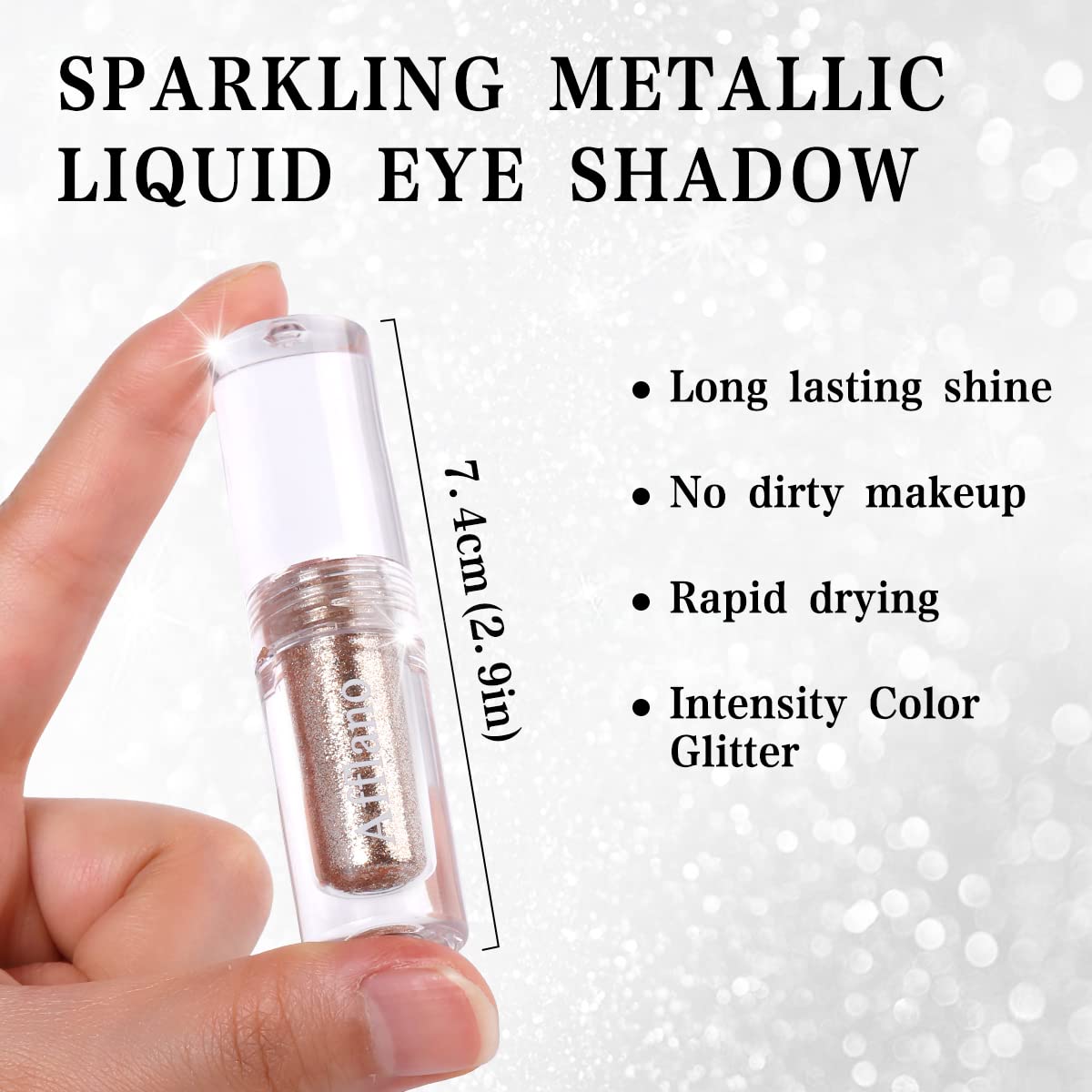 oygcee Glitter Shimmer Liquid Eyeshadow Champagne – Long-Wearing, Quick-Drying, Easy to Apply