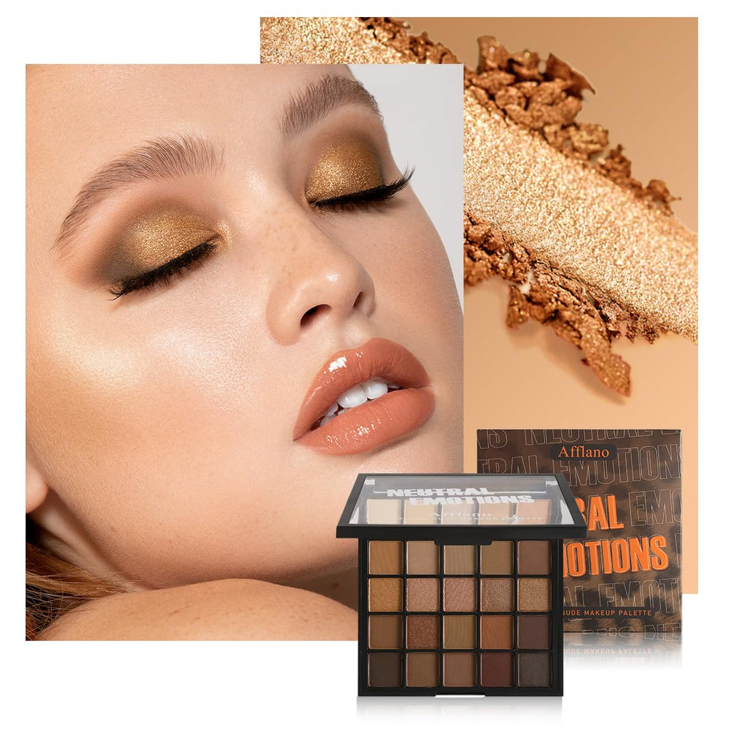 oygcee Nude Neutral Eyeshadow Palette – 25 Warm Shades, Long-Wear