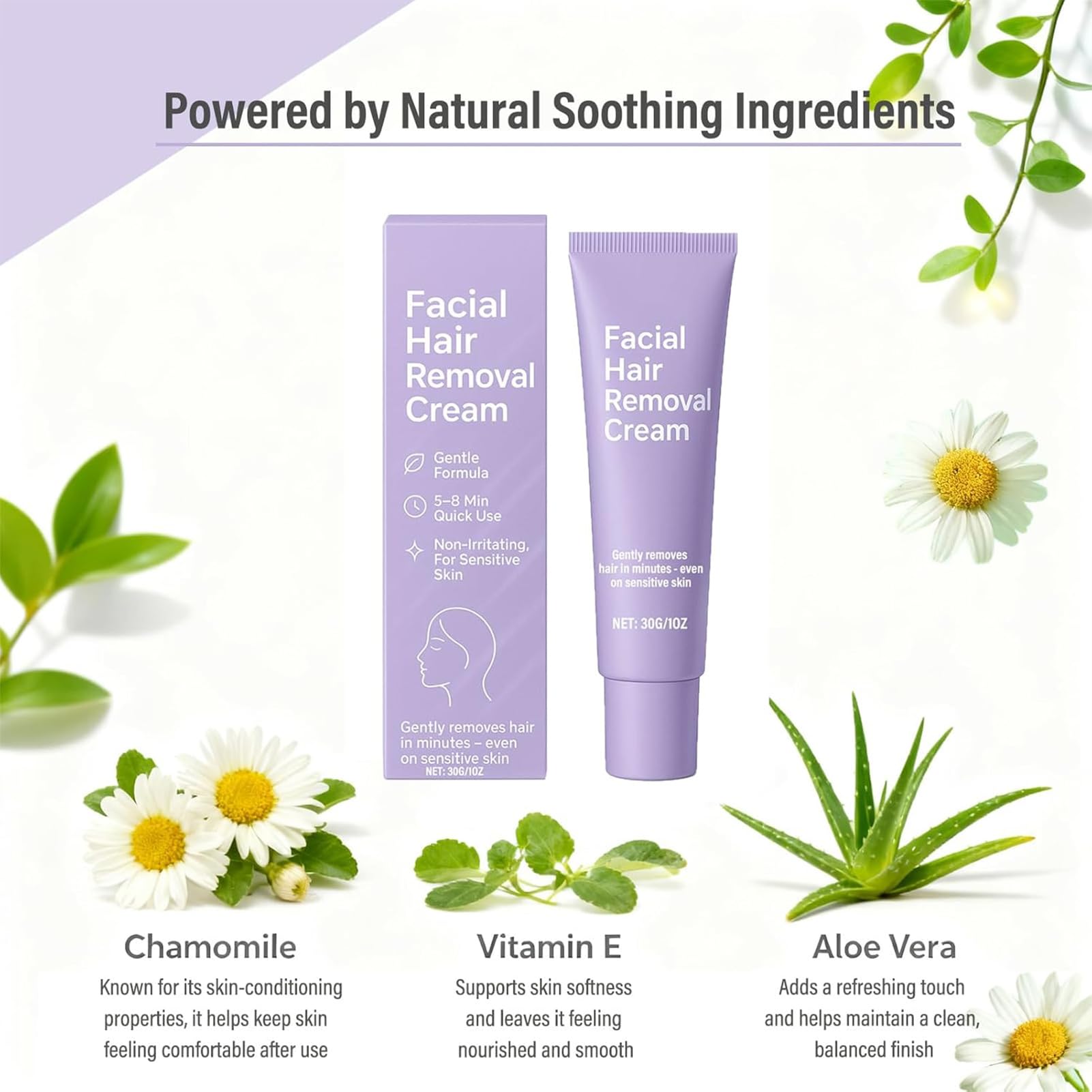 OYKOSE Facial Hair Removal Cream for Women – Gentle, No-Odor Formula for Sensitive Skin