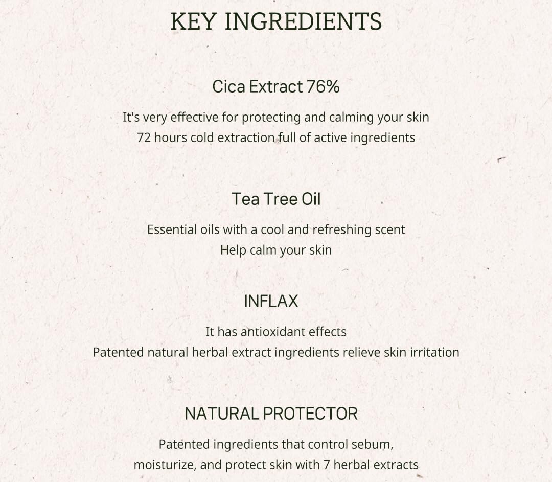 P'LAB Plant Base Cica Distillate Moisture Cream – 73% Centella Leaf Water, 100ml