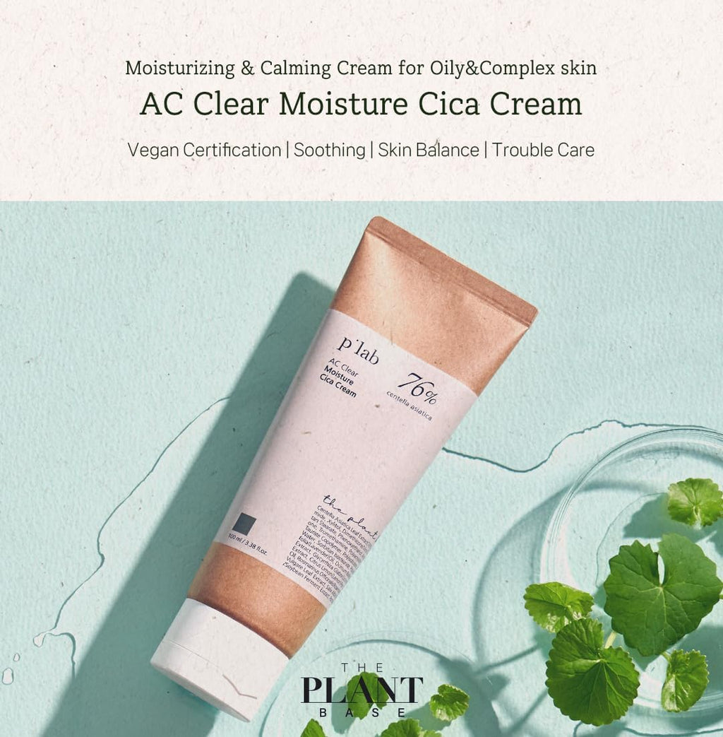 P'LAB Plant Base Cica Distillate Moisture Cream – 73% Centella Leaf Water, 100ml