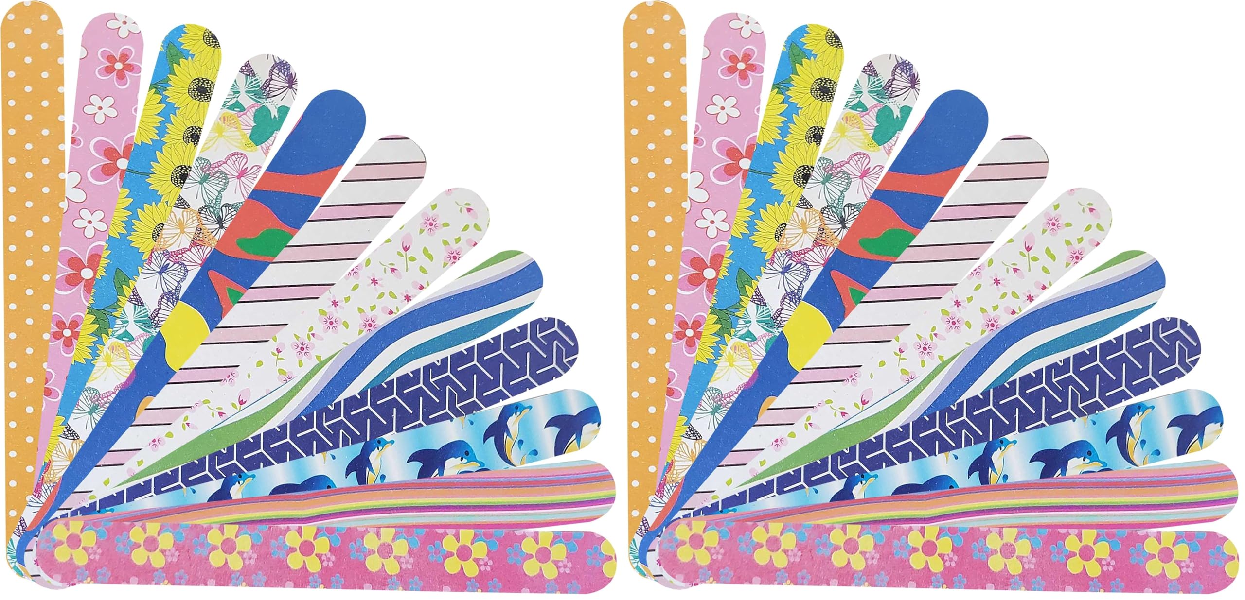 P2P Nails Colorful Double-Sided Nail File Strips – 24 Pack for Manicure & Pedicure