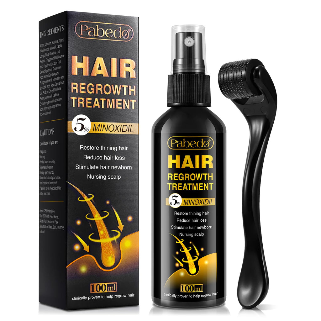 Pabedo 5% Minoxidil Hair Growth Spray for Beard & Hair — 3.38 oz