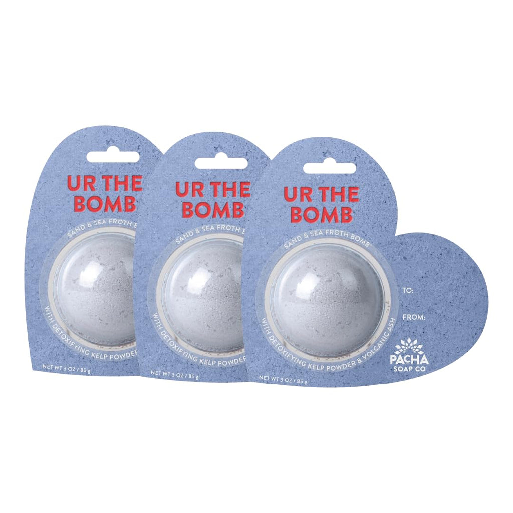 PACHA SOAP CO. Bath Bomb Cards UR The Bomb 3-Pack – Sand & Sea Scent, Nourishing & Handcrafted in the USA