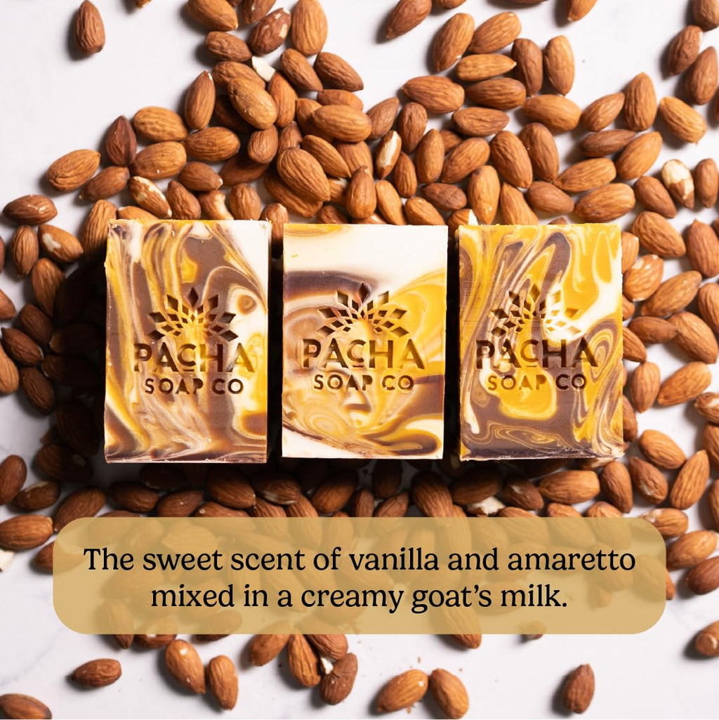 Pacha Soap Co. Almond Goat Milk Bar Soap – 3-Pack, Hydrating All-Natural, USA Made