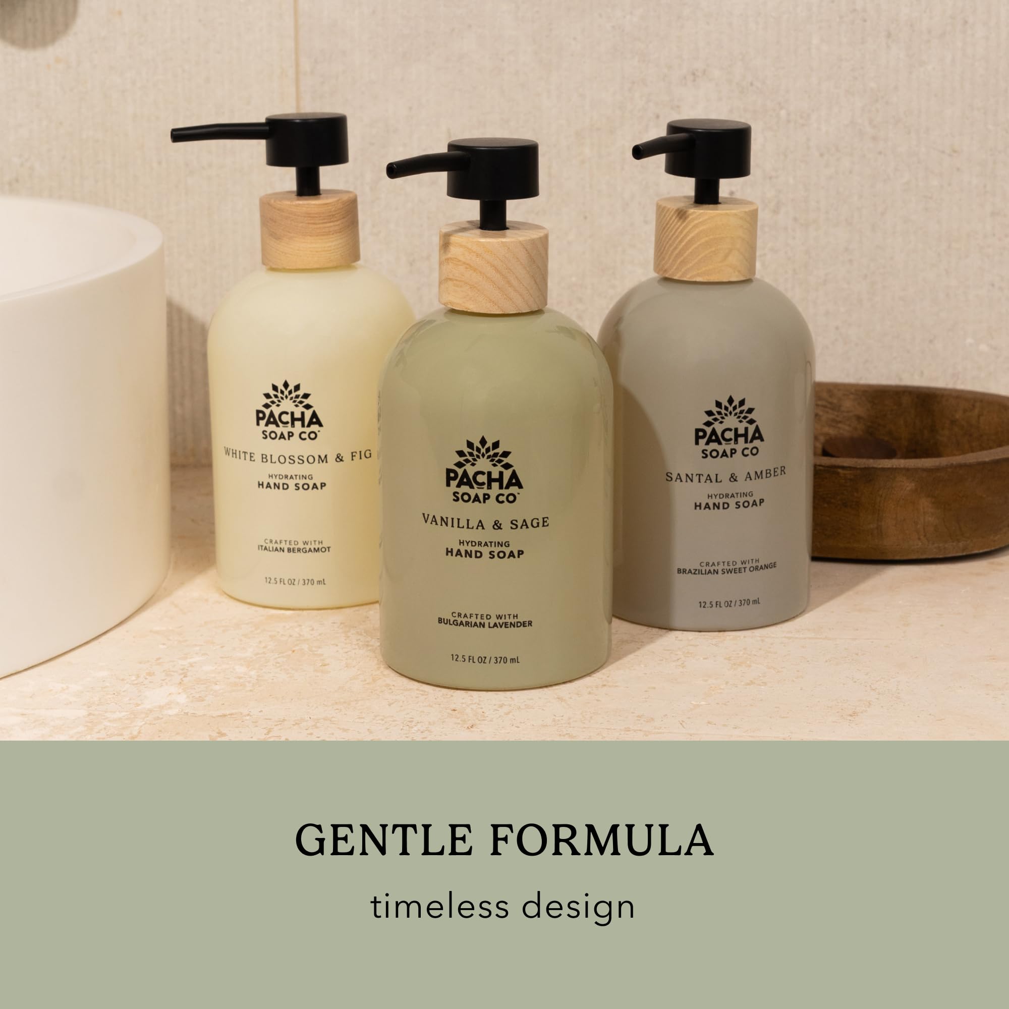 Pacha Soap Co. White Blossom & Fig Liquid Hand Soap – Hydrating, Dye-Free, 2-Pack, Made in USA