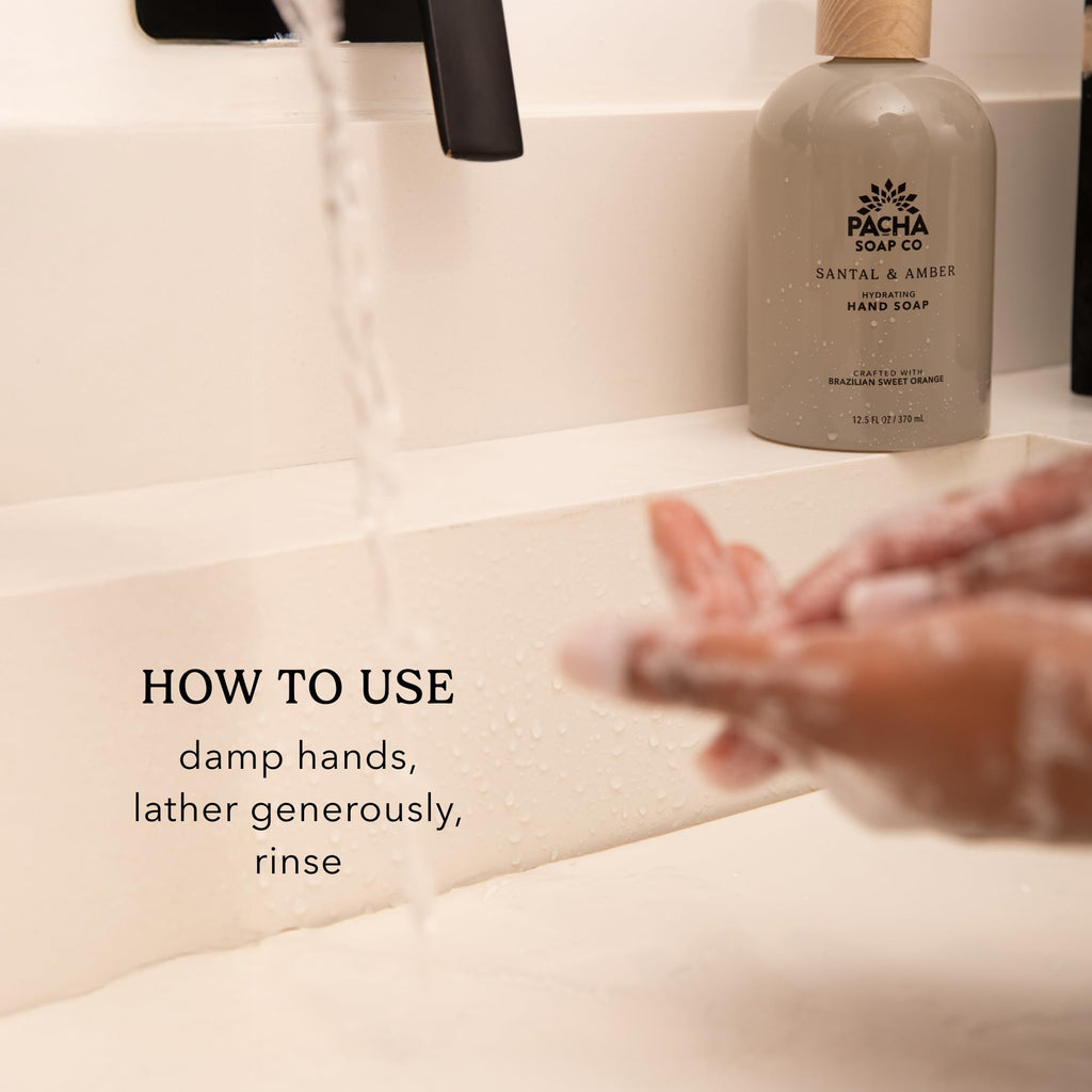Pacha Soap Co. White Blossom & Fig Liquid Hand Soap – Hydrating, Dye-Free, 2-Pack, Made in USA