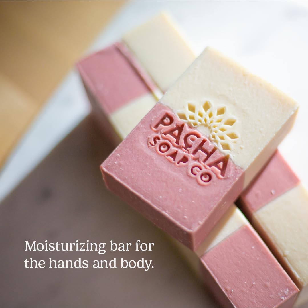 Pacha Soap Co Jasmine Gardenia Bar Soap — Handmade Hydrating Bar Soap (USA Made, 5-Pack, 4oz Each)