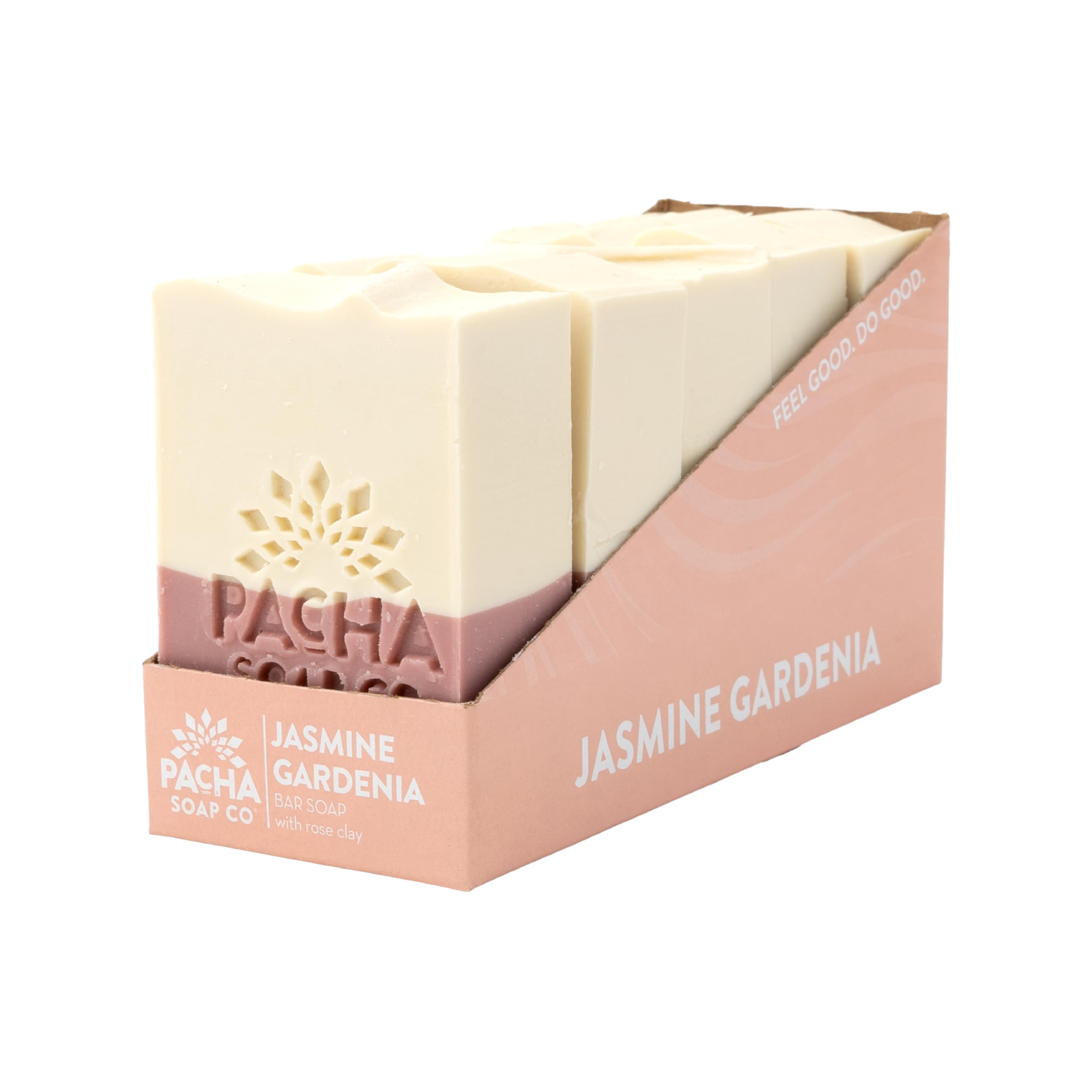Pacha Soap Co Jasmine Gardenia Bar Soap — Handmade Hydrating Bar Soap (USA Made, 5-Pack, 4oz Each)