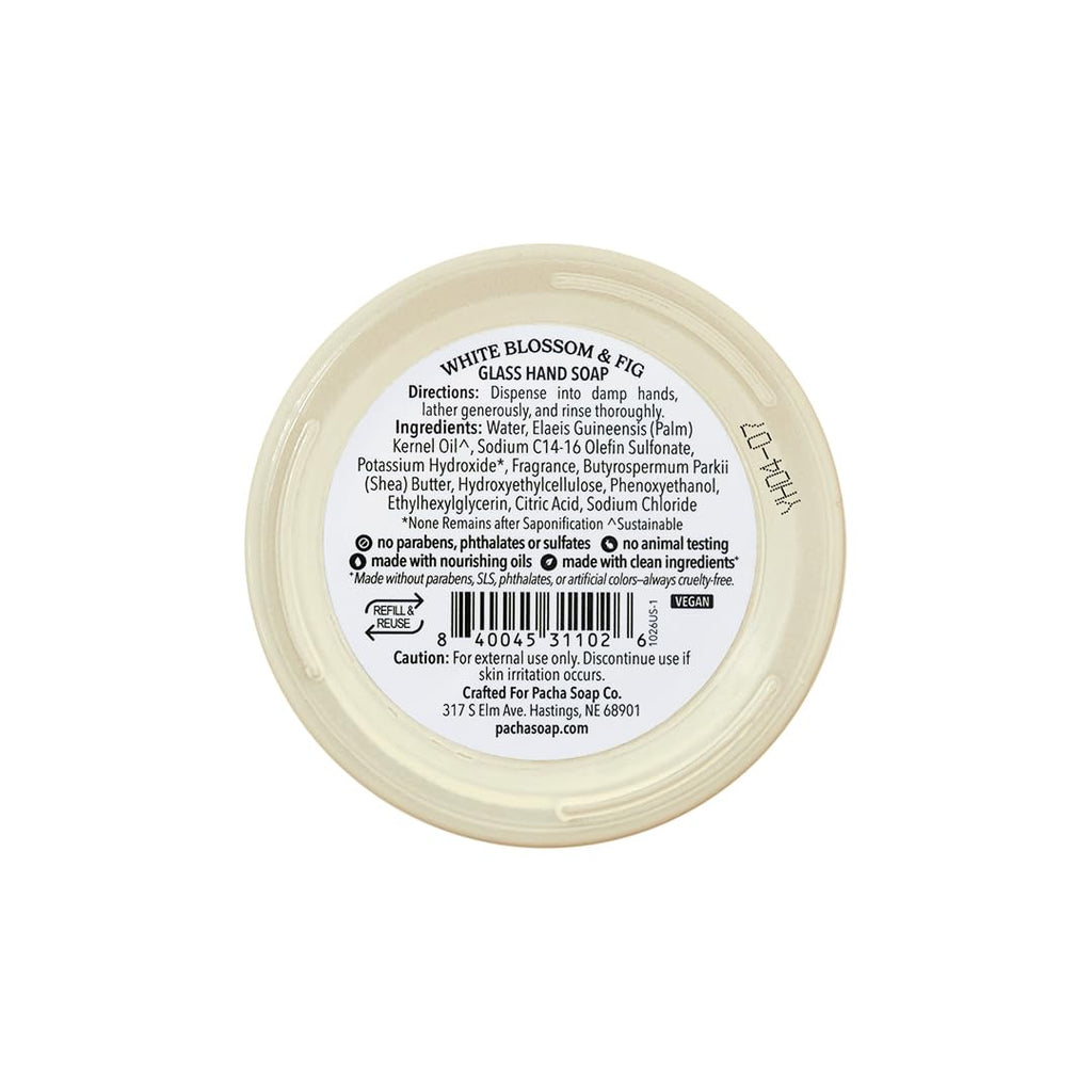 Pacha Soap Co. White Blossom & Fig Liquid Hand Soap – Hydrating, Dye-Free, 2-Pack, Made in USA