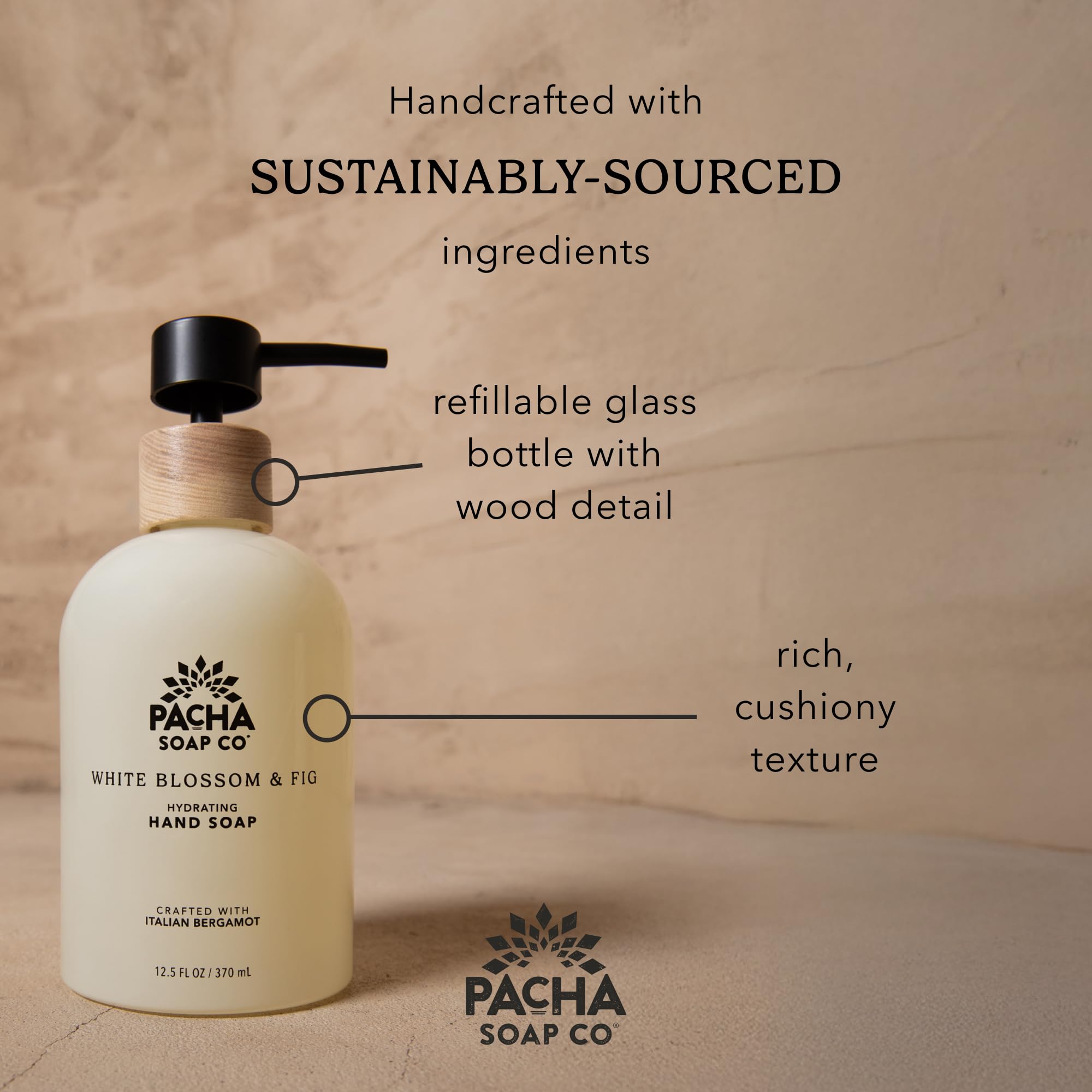 Pacha Soap Co. Liquid Hand Soap – Vanilla & Sage (2-Pack, 12.5 fl oz each) | Hydrating & Clean Ingredients | Made in USA