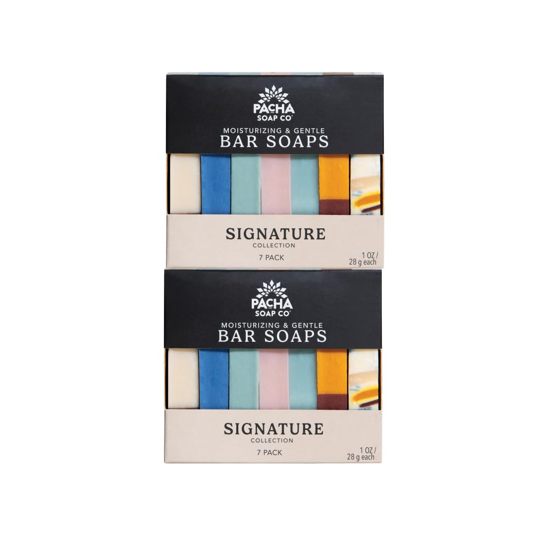 Pacha Soap Co. Bar Soap Variety Set – Signature Scents, 2-Pack, Handcrafted 7 oz Bars, Made in USA