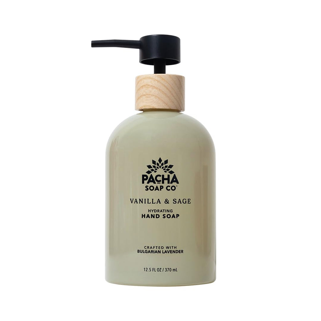 Pacha Soap Co. Liquid Hand Soap – Vanilla & Sage (2-Pack, 12.5 fl oz each) | Hydrating & Clean Ingredients | Made in USA