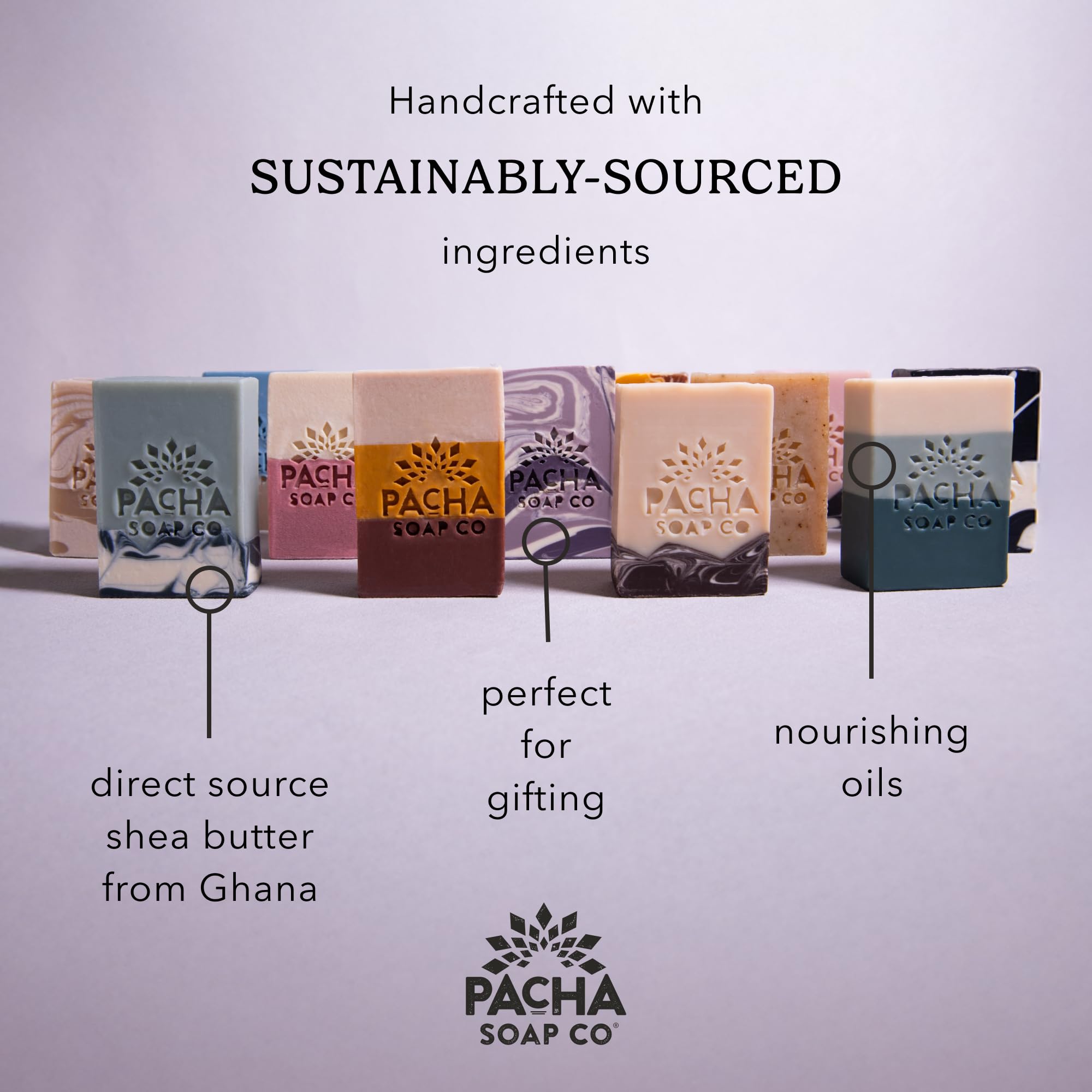 Pacha Soap Co. Bar Soap Variety Set – Signature Scents, 2-Pack, Handcrafted 7 oz Bars, Made in USA