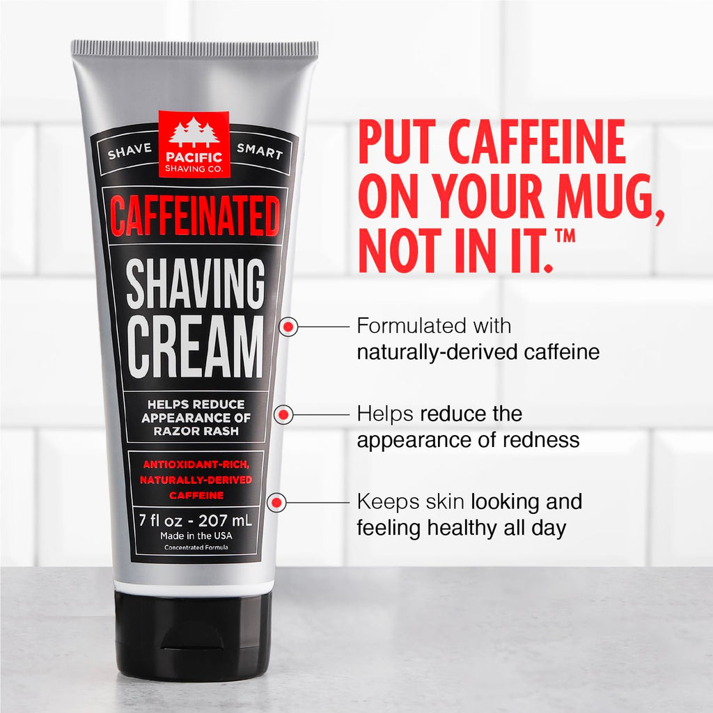 Pacific Shaving Company Caffeinated Shaving Cream – Shea Butter + Spearmint (7 oz)