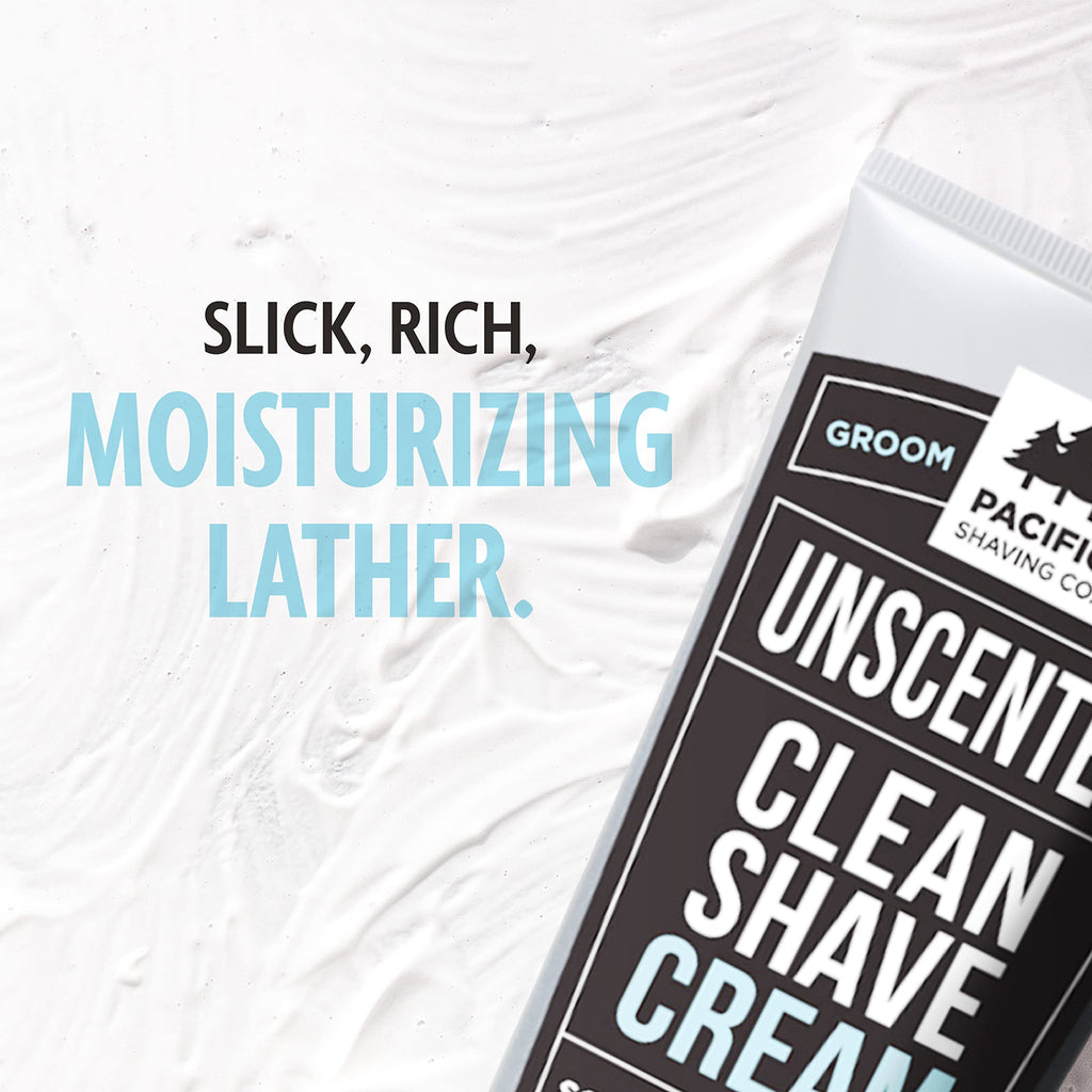Pacific Shaving Company Clean Shaving Cream – Shea Butter & Vitamin E, Fragrance-Free, 7 oz, 2 Pack