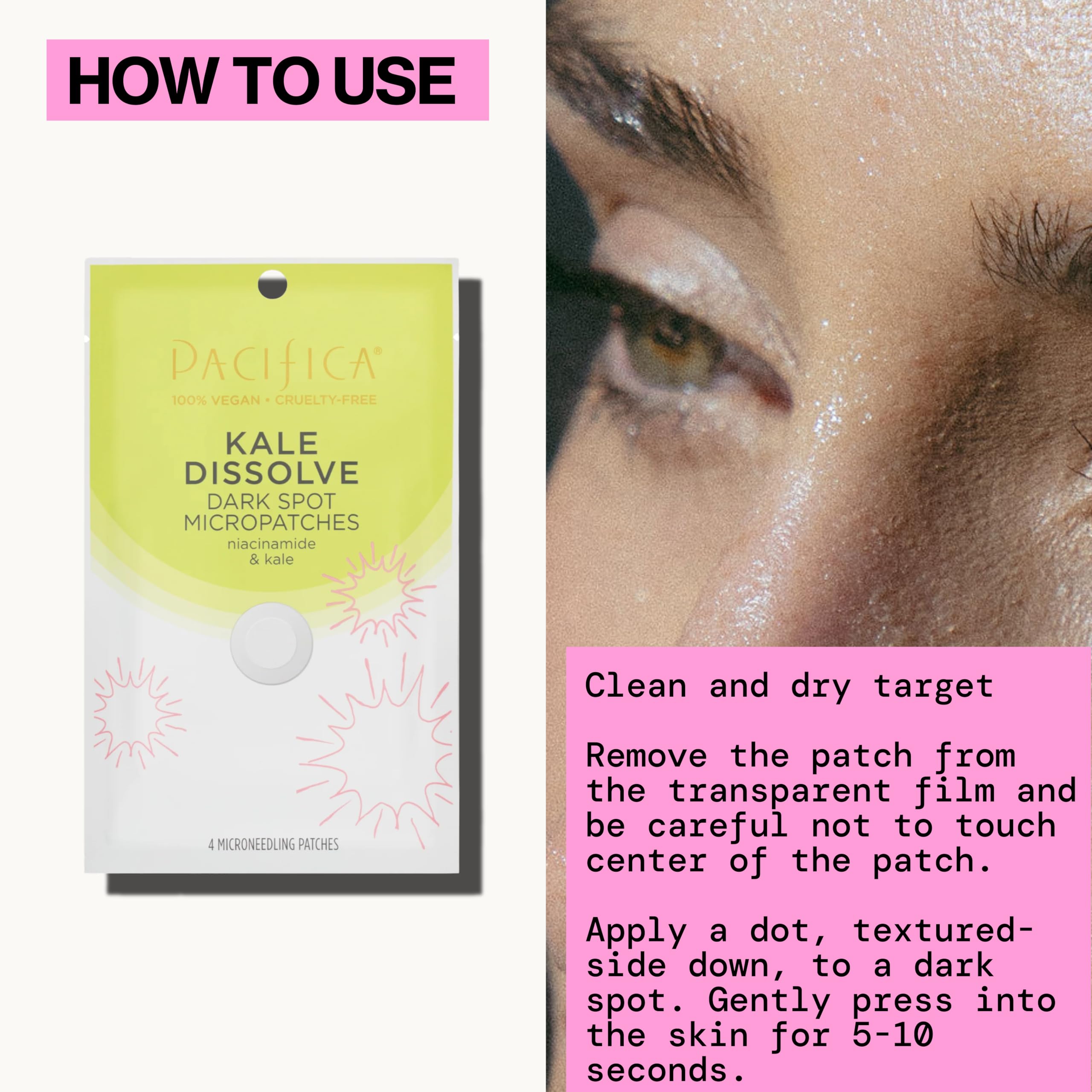 Pacifica Dark Spot Dissolving Micropatches 12-Pack – Niacinamide Tranexamic Kale