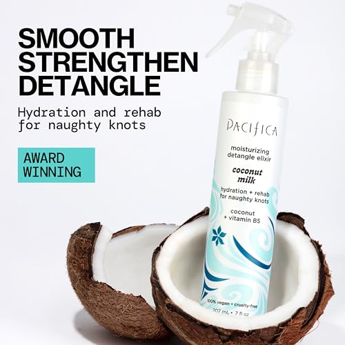 Pacifica Coconut Milk Hair Detangler Spray – Lightweight Leave-In Conditioner