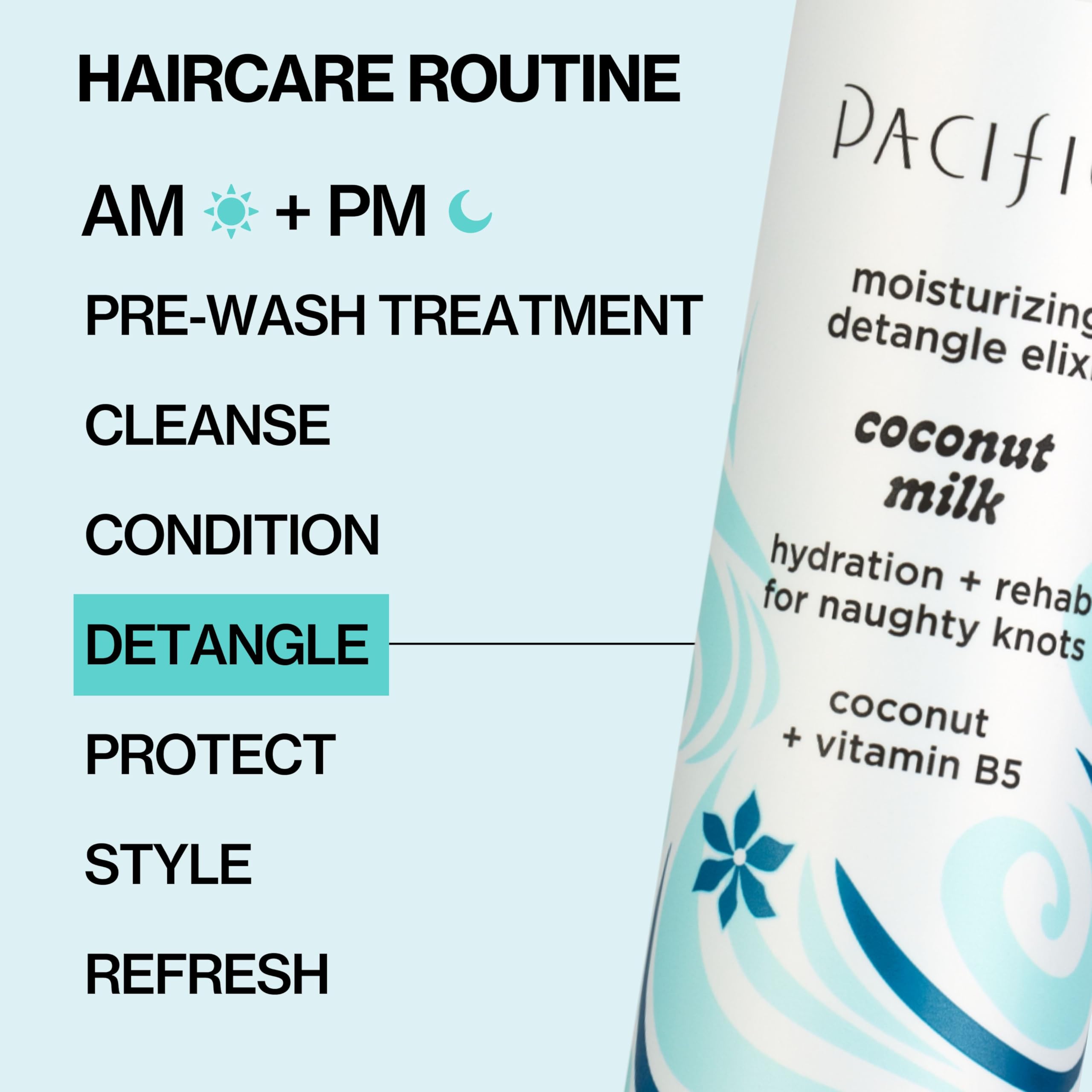 Pacifica Coconut Milk Hair Detangler Spray – Lightweight Leave-In Conditioner