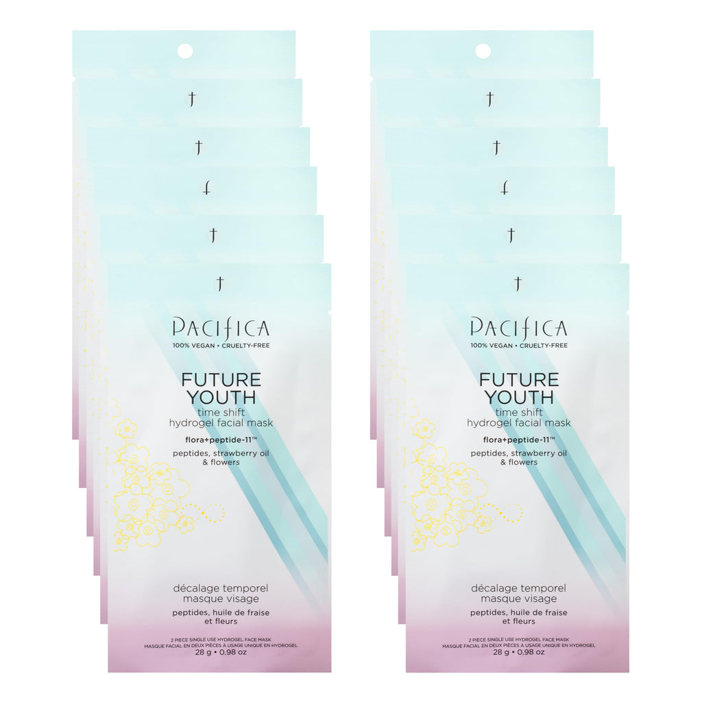 Pacifica Future Youth Time Shift Hydrogel Mask - 12-Pack | Multi-Peptide Hydration & Firming